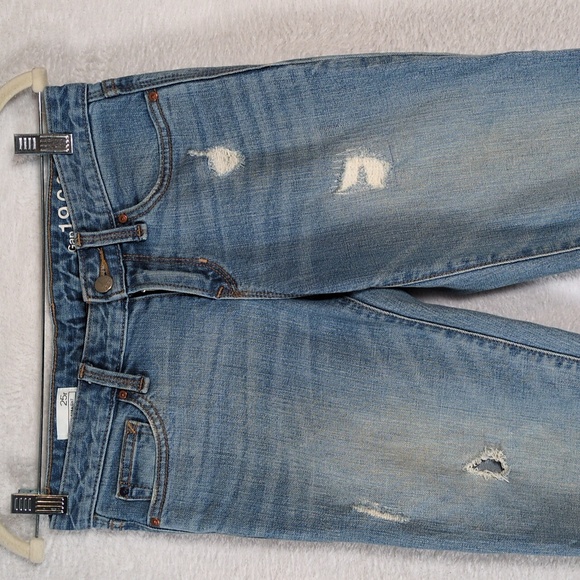 Gap Womens Distressed Real Straight Leg Cropped Jeans Waist 25 - Picture 2 of 7